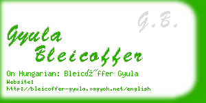 gyula bleicoffer business card